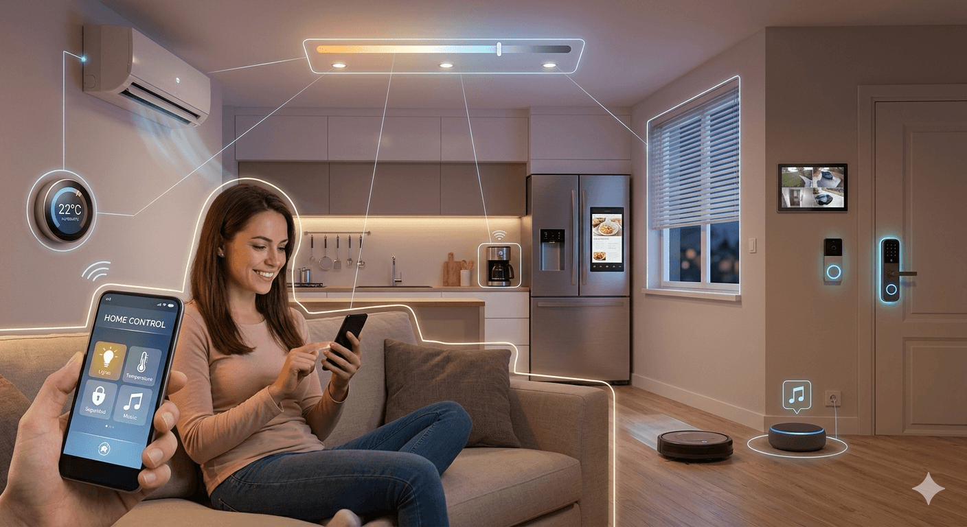Hogar inteligente Domotics controlado desde una app